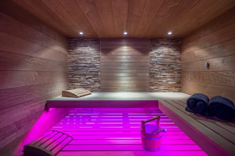 designsauna-in-dunklem-holz-mit-farblicht-und-glasfront-1